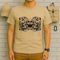 Skull Speakers Audio Gothic Regular T-Shirt thumb 6