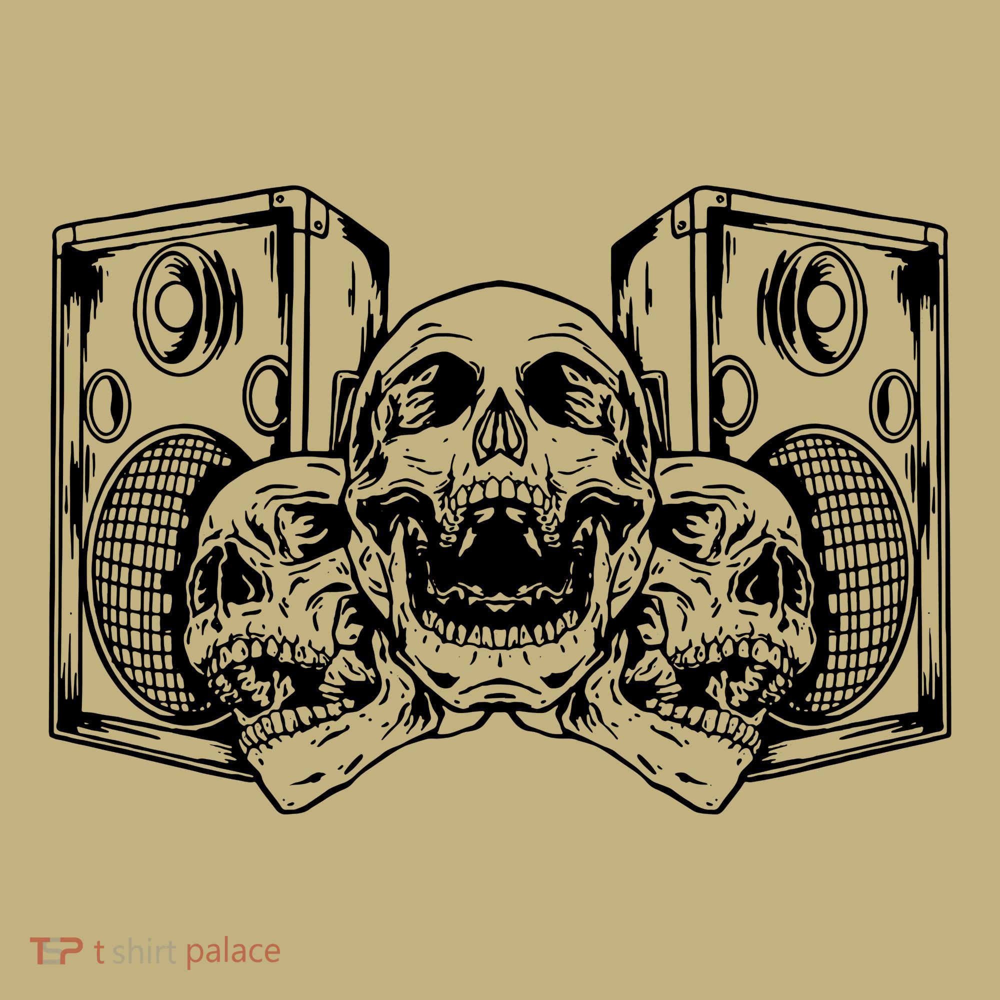 Skull Speakers Audio Gothic Regular Button