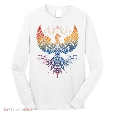 Spiritual Symbols And Sacred Geometry A Colorful Phoenix Long Sleeve Shirt
