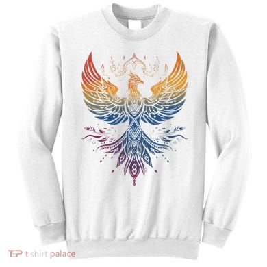 Spiritual Symbols And Sacred Geometry A Colorful Phoenix Sweatshirt
