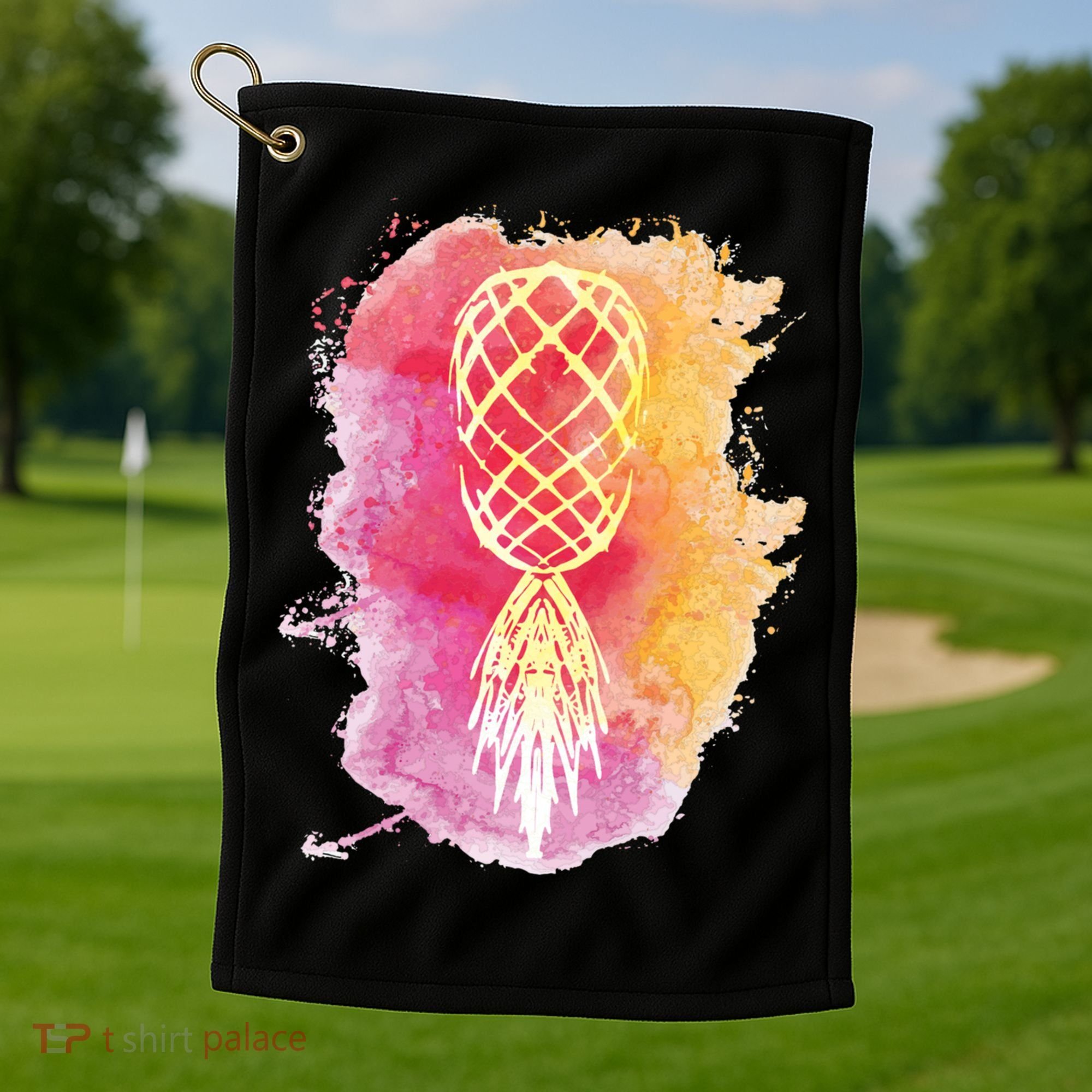 Swingers Subtle Artistic Upside Down Pineapple Gift Golf Towel