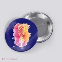 Swingers Subtle Artistic Upside Down Pineapple Gift Button thumb 0