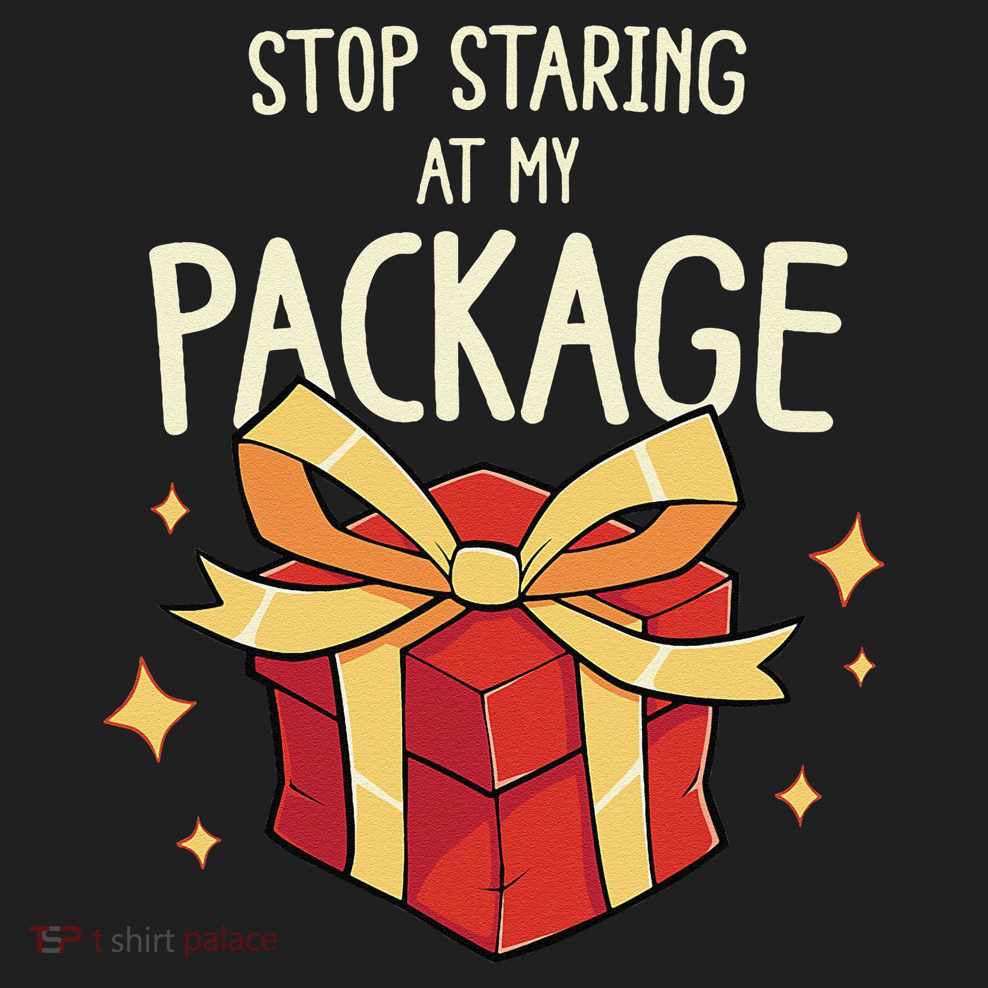 Stop Staring At My Package Funny Rude Xmas Christmas Women's Sweatshirt