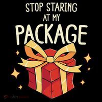 Stop Staring At My Package Funny Rude Xmas Christmas Women's Hoodie thumb 2
