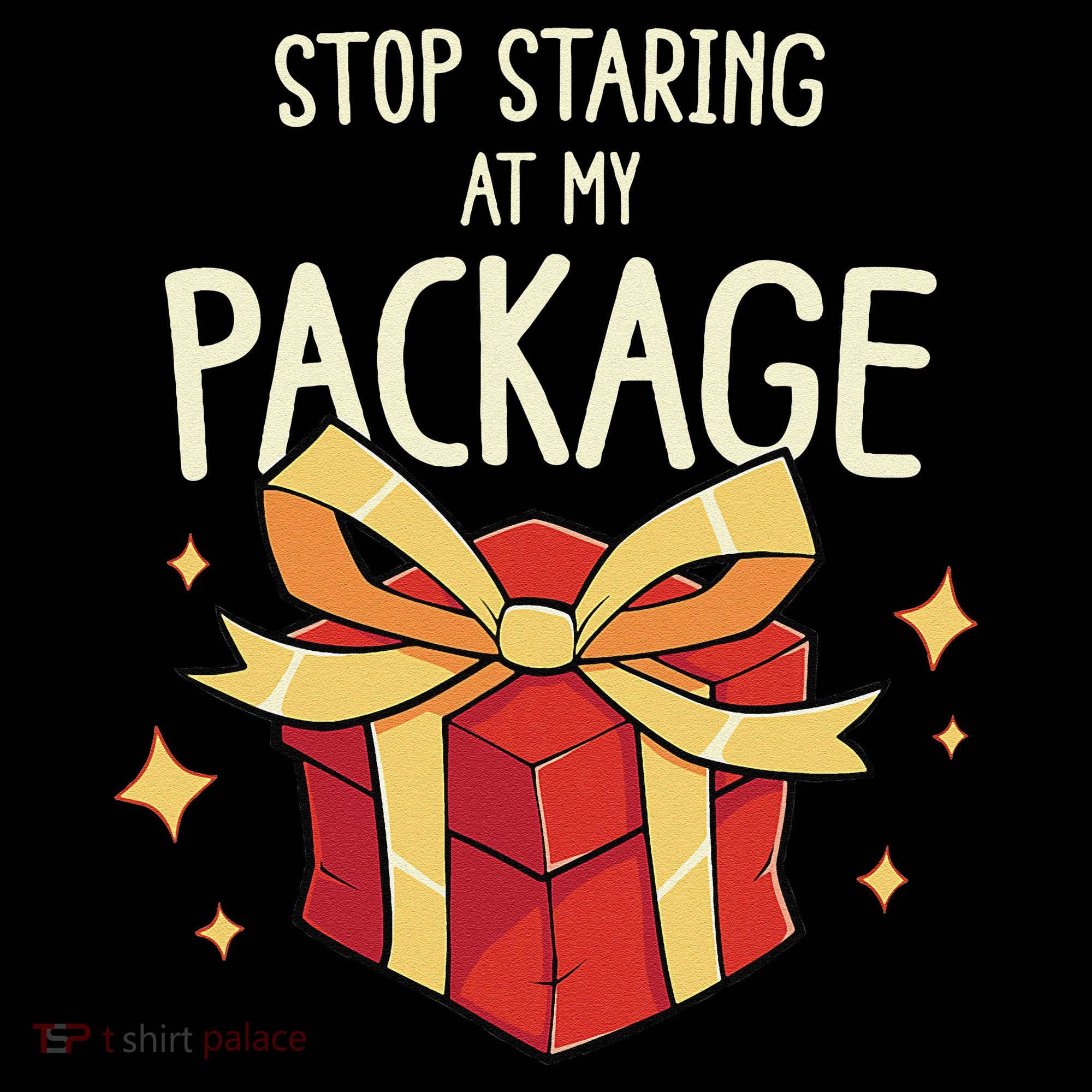 Stop Staring At My Package Funny Rude Xmas Christmas Women's Hoodie