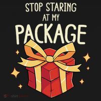 Stop Staring At My Package Funny Rude Xmas Christmas Baby Bodysuit thumb 2