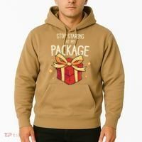 Stop Staring At My Package Funny Rude Xmas Christmas Hoodie thumb 2