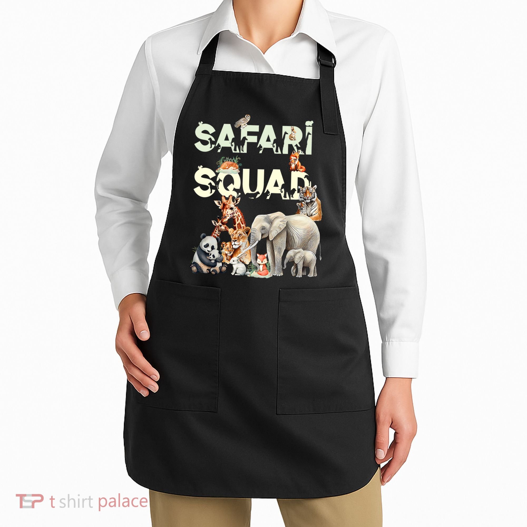Safari Squad Animals Funny Zoo Animal Lovers Funny Safari Apron