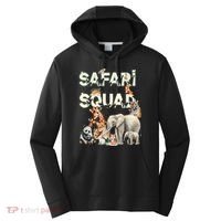 Safari Squad Animals Funny Zoo Animal Lovers Funny Safari Performance Fleece Hoodie thumb 0