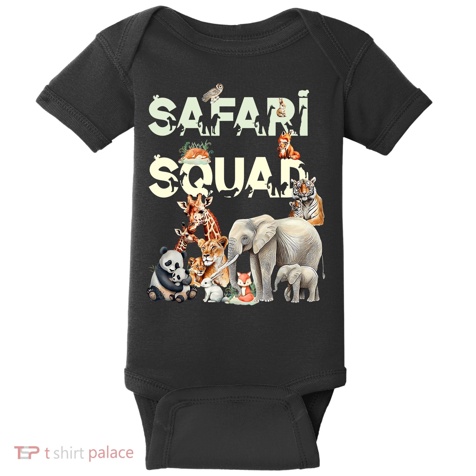 Safari Squad Animals Funny Zoo Animal Lovers Funny Safari Baby Bodysuit