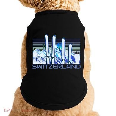 Switzerland Ski Accessories Retro Swiss Skiing Great Gift Doggie Tank