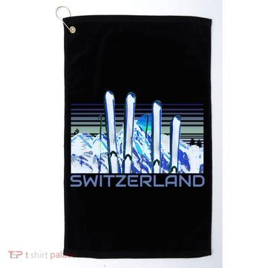 Switzerland Ski Accessories Retro Swiss Skiing Great Gift Golf Towel