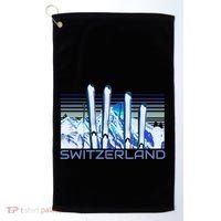 Switzerland Ski Accessories Retro Swiss Skiing Great Gift Golf Towel thumb 0