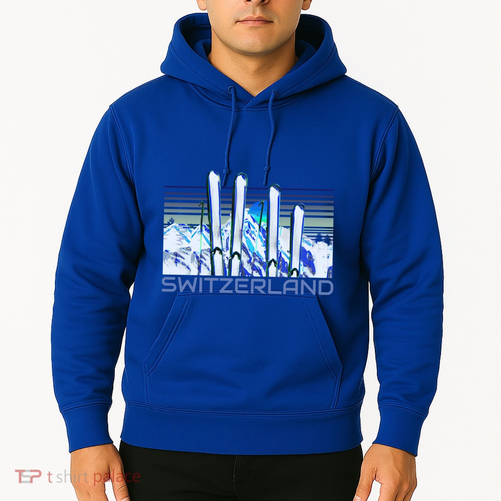 Switzerland Ski Accessories Retro Swiss Skiing Great Gift Hoodie
