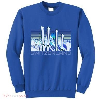 Switzerland Ski Accessories Retro Swiss Skiing Great Gift Sweatshirt