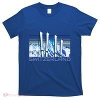 Switzerland Ski Accessories Retro Swiss Skiing Great Gift T-Shirt thumb 0