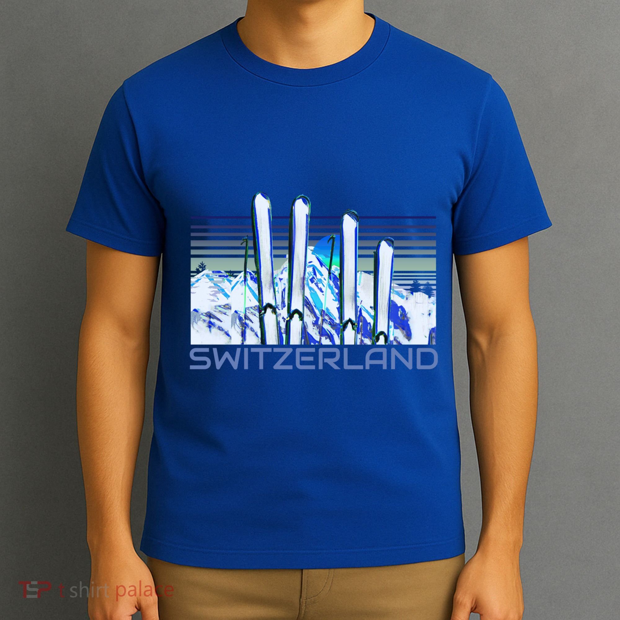 Switzerland Ski Accessories Retro Swiss Skiing Great Gift T-Shirt
