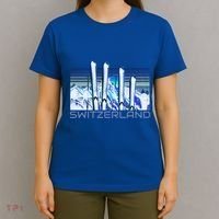 Switzerland Ski Accessories Retro Swiss Skiing Great Gift T-Shirt thumb 4