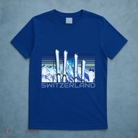 Switzerland Ski Accessories Retro Swiss Skiing Great Gift T-Shirt thumb 5