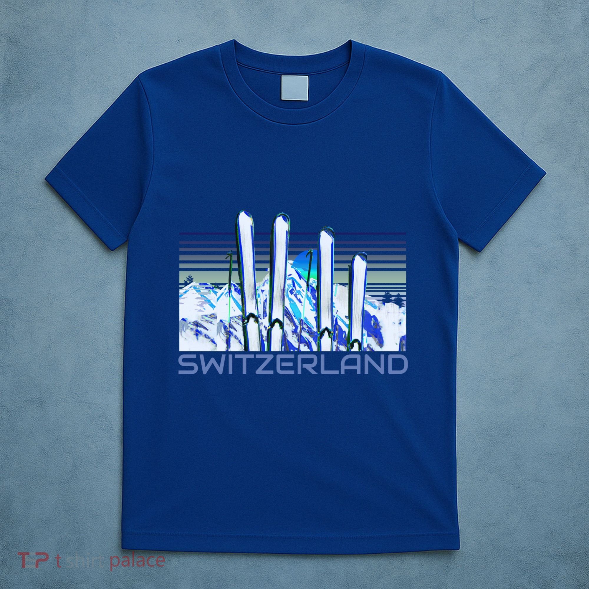 Switzerland Ski Accessories Retro Swiss Skiing Great Gift T-Shirt