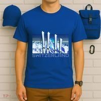 Switzerland Ski Accessories Retro Swiss Skiing Great Gift T-Shirt thumb 6