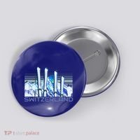 Switzerland Ski Accessories Retro Swiss Skiing Great Gift Button thumb 0