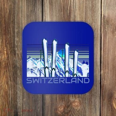 Switzerland Ski Accessories Retro Swiss Skiing Great Gift Coaster