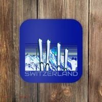 Switzerland Ski Accessories Retro Swiss Skiing Great Gift Coaster thumb 0