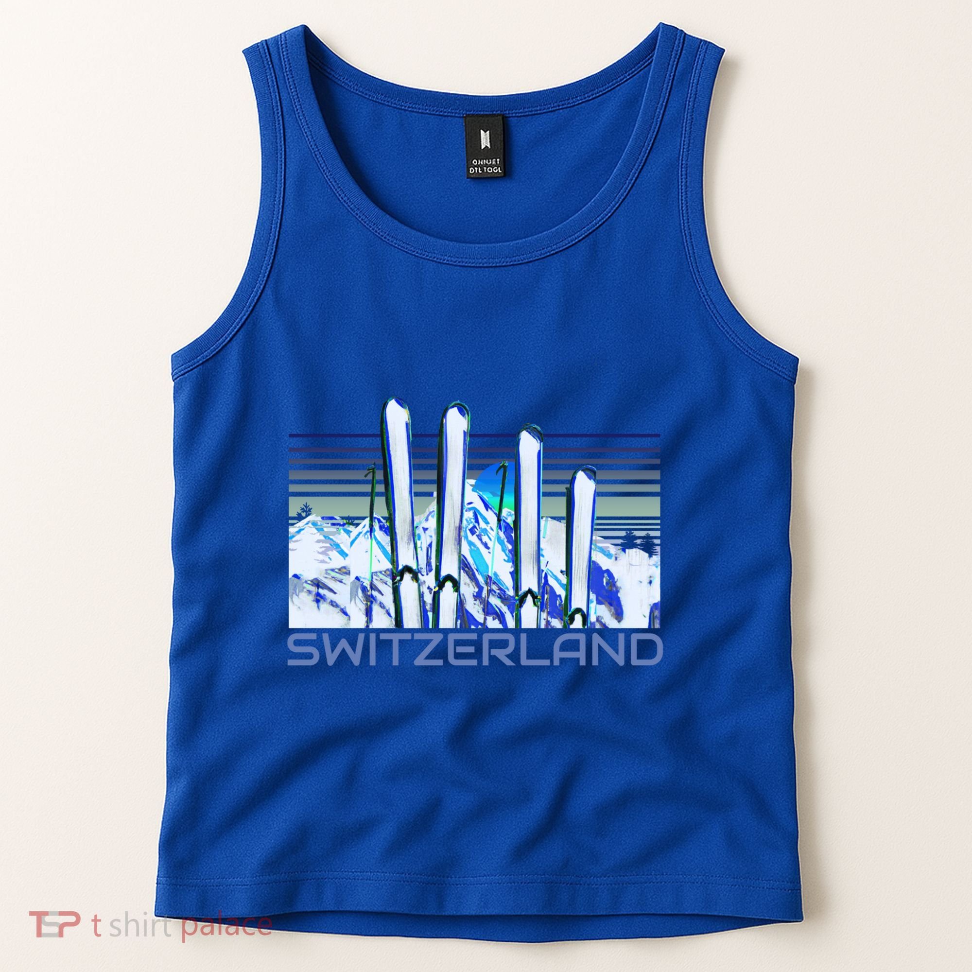 Switzerland Ski Accessories Retro Swiss Skiing Great Gift Tank Top