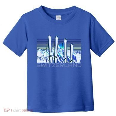 Switzerland Ski Accessories Retro Swiss Skiing Great Gift Toddler T-Shirt