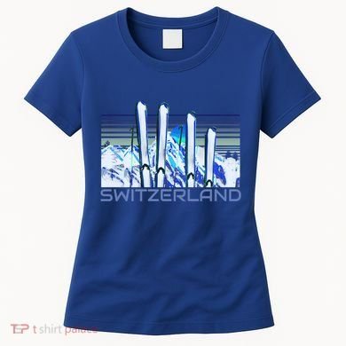 Switzerland Ski Accessories Retro Swiss Skiing Great Gift Women's T-Shirt