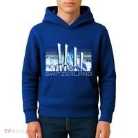 Switzerland Ski Accessories Retro Swiss Skiing Great Gift Kids Hoodie thumb 4