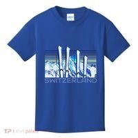 Switzerland Ski Accessories Retro Swiss Skiing Great Gift Kids T-Shirt thumb 0