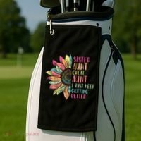 Sunflower Sister Aunt Great Aunt I Just Keep Getting Better Golf Towel thumb 2