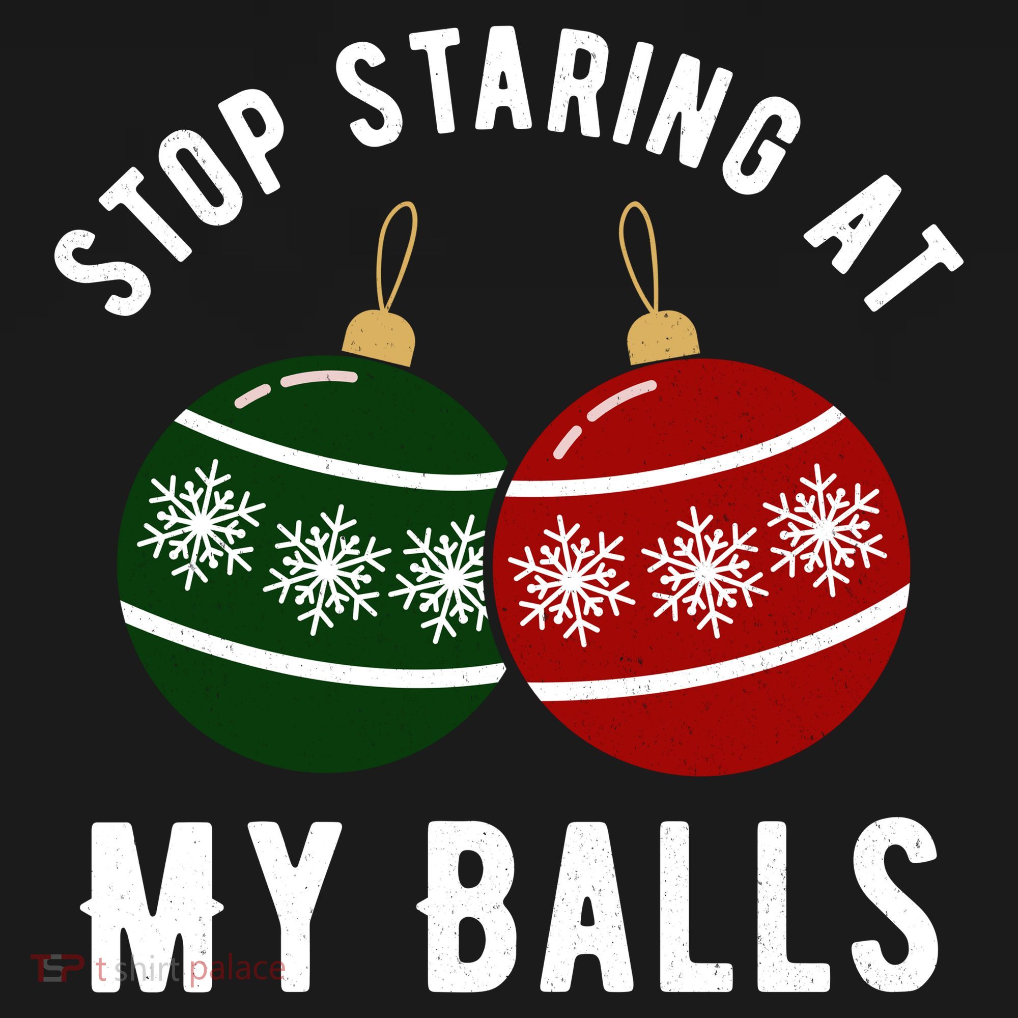 Stop Staring At My Balls Funny Christmas Coaster