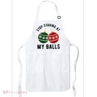 Stop Staring At My Balls Funny Christmas Apron thumb 0