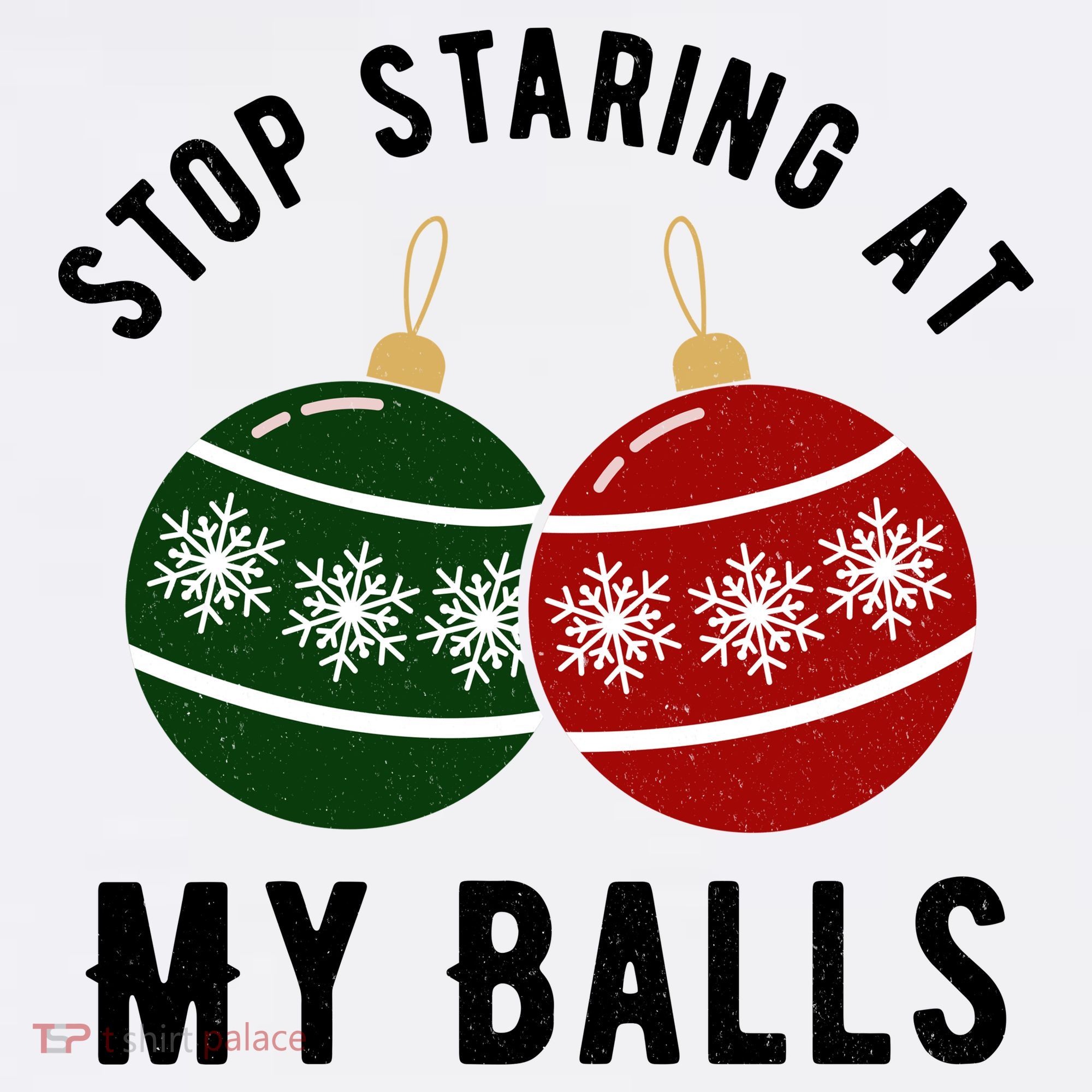 Stop Staring At My Balls Funny Christmas Polo