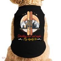 Shredding Snow And Dignity Funny Skiing Adventure Doggie Tank thumb 0