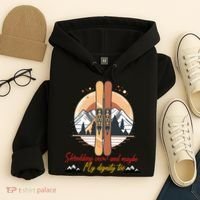 Shredding Snow And Dignity Funny Skiing Adventure Hoodie thumb 4