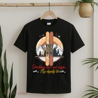 Shredding Snow And Dignity Funny Skiing Adventure T-Shirt thumb 2