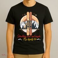 Shredding Snow And Dignity Funny Skiing Adventure T-Shirt thumb 3