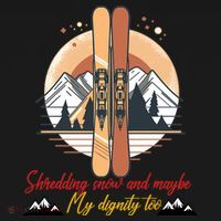 Shredding Snow And Dignity Funny Skiing Adventure Bucket Hat thumb 4