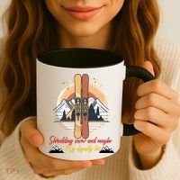 Shredding Snow And Dignity Funny Skiing Adventure Coffee Mug thumb 3