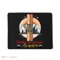Shredding Snow And Dignity Funny Skiing Adventure Mousepad thumb 0