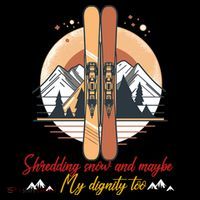 Shredding Snow And Dignity Funny Skiing Adventure Mousepad thumb 1