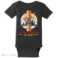 Shredding Snow And Dignity Funny Skiing Adventure Baby Bodysuit thumb 0