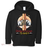 Shredding Snow And Dignity Funny Skiing Adventure Toddler Hoodie thumb 0