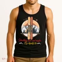 Shredding Snow And Dignity Funny Skiing Adventure Tank Top thumb 3
