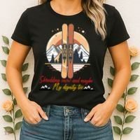Shredding Snow And Dignity Funny Skiing Adventure Women's T-Shirt thumb 2