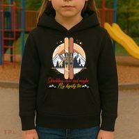 Shredding Snow And Dignity Funny Skiing Adventure Kids Hoodie thumb 3